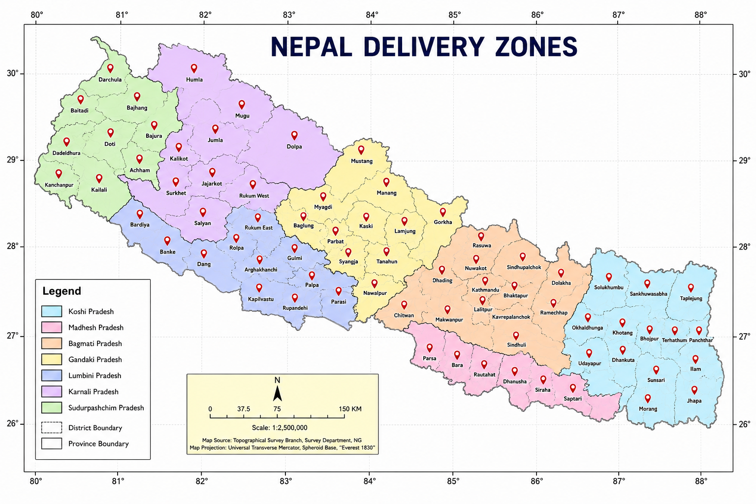 Rimal Enterprises Nationwide Delivery Map